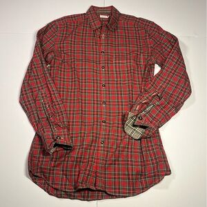 Paul Smith Made in Italy Red Tartan Plaid Button Down Shirt Small 100% Cotton